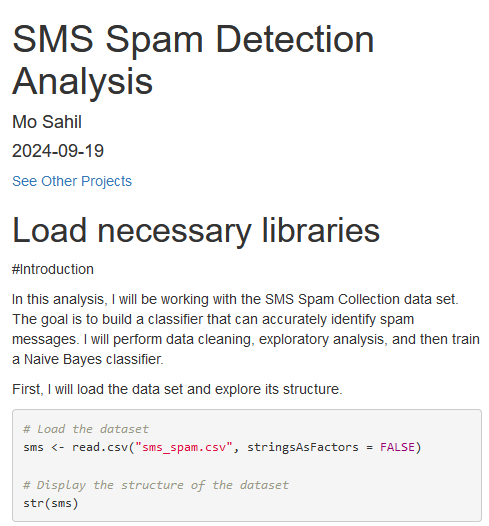 SMS Spam Detection Snapshot