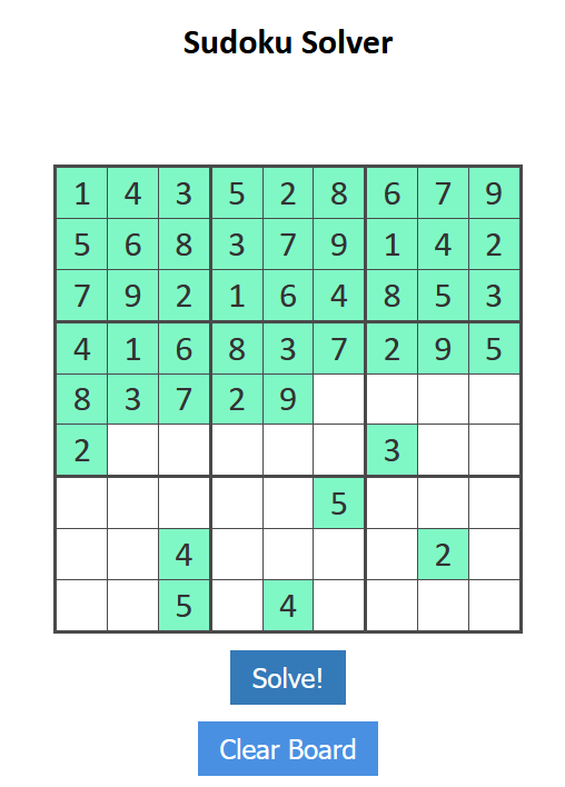 Sudoku Solver Snapshot